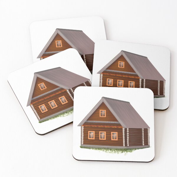Item preview, a rustic cottage with green grass in front of it designed and sold by nataliavavilina.