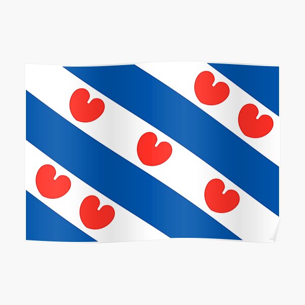 Flag of Friesland in its Official Colors Poster