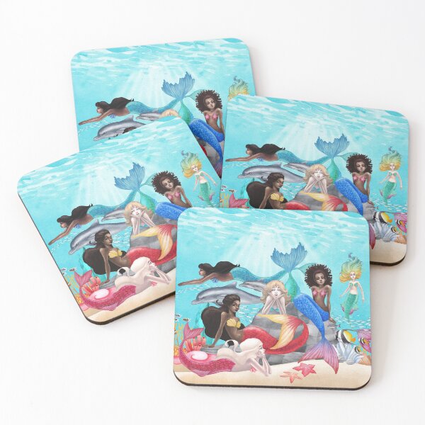 Item preview, Group of watercolor mermaids designed and sold by Ekaterina Glazkova.