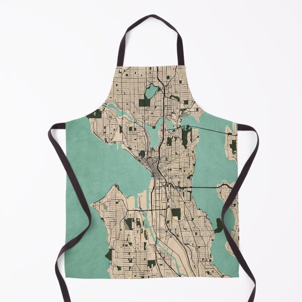 Item preview, Seattle City Map of Washington, USA - Vintage designed and sold by deMAP.