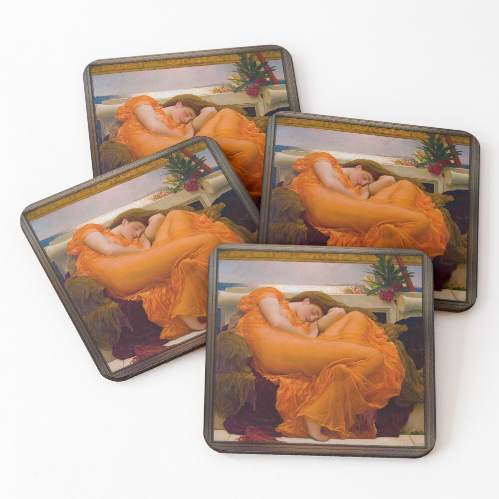 Flaming June by Frederic Leighton Old Masters Fine Art Reproduction Coasters (Set of 4)