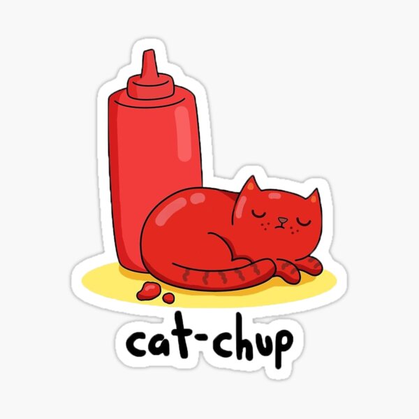 Cat-Chup Ketchup Cartoon Pun