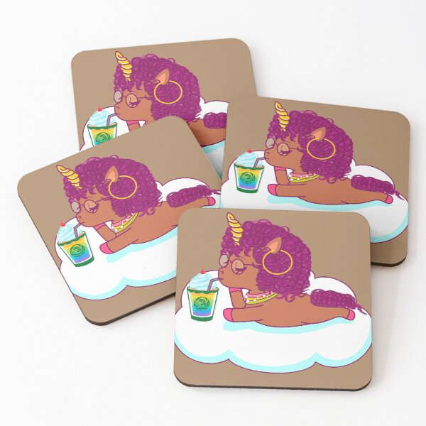 Item preview, Afro puff brown unicorn designed and sold by Mixture-DESIGN.