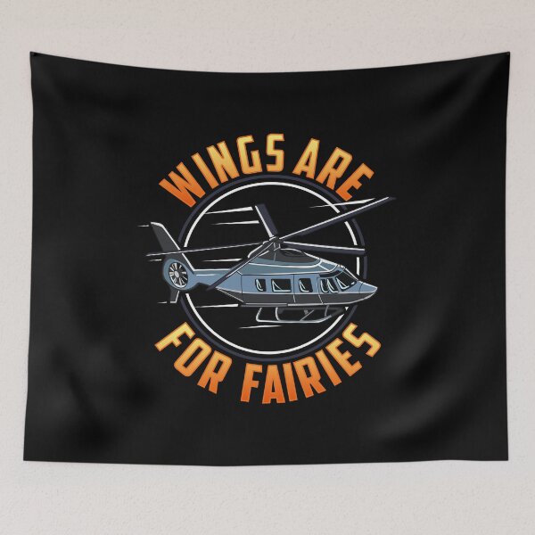 Item preview, Funny Wings Are For Fairies Helicopter Pilot Pun designed and sold by perfectpresents.