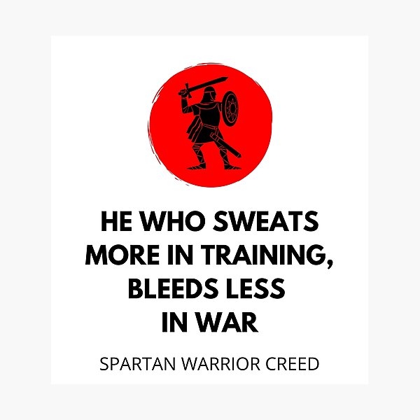 Spartan Warrior Creed Motto Photographic Print