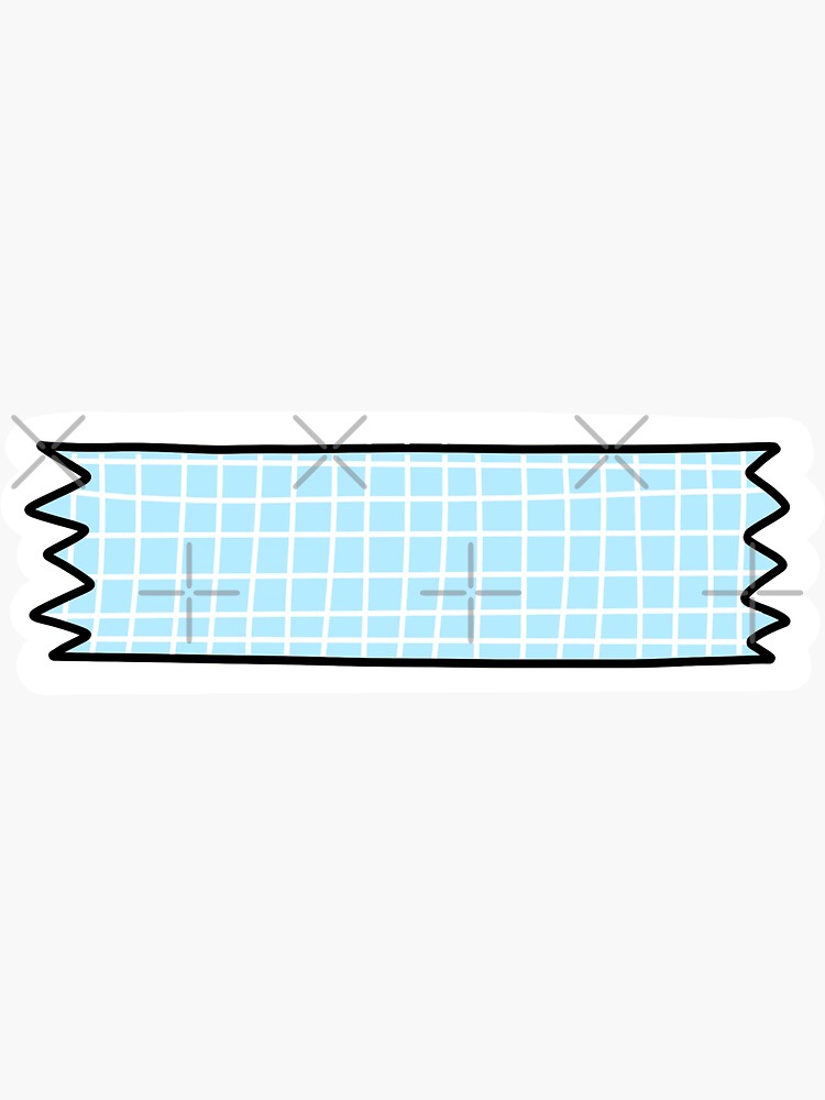 Blue Washi Tape with White Curve Line 24257042 PNG