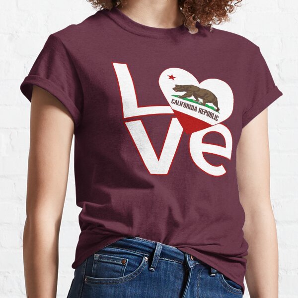Red and White California LOVE Classic T-Shirt