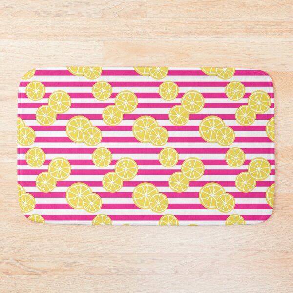 Item preview, Lemons on pink and white striped background designed and sold by Feeling Artsy.