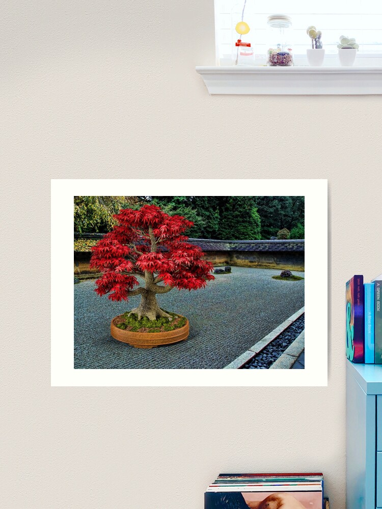 PixelSquid Red Bonsai Tree in the Zen Garden Poster for Sale by GolemAura