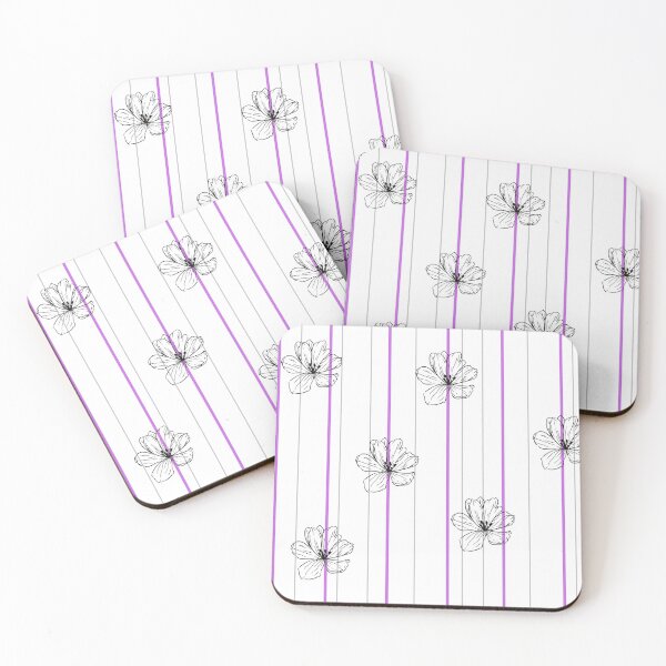 Item preview, Violet and gray lines and black flowers designed and sold by NaturaFotos.