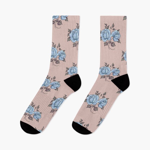 Item preview, Vintage pale blue rose floral print designed and sold by Bekka Luna.