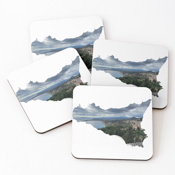 Item preview, Taormina in Sicily (Italy) - view towards Etna - atmospheric sky - photo designed and sold by nabeArtist.