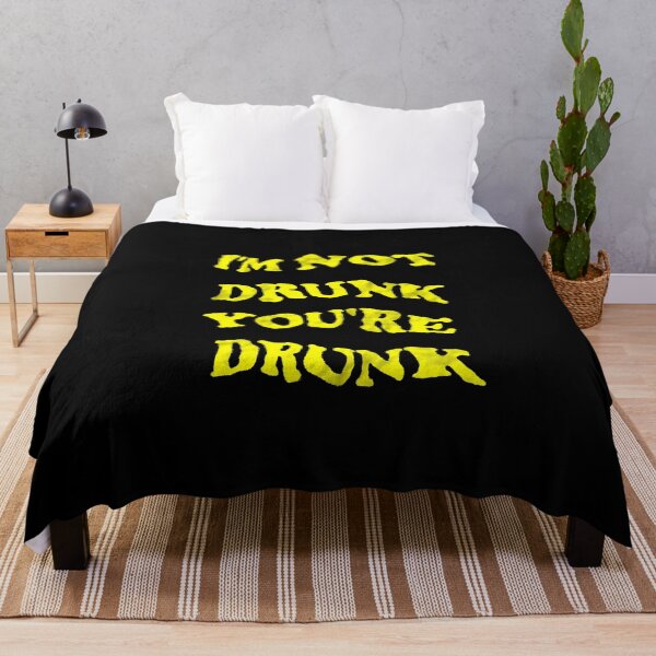 Item preview, Funny drinking design - I'm not drunk you're drunk yellow arcade retro typography (dark mode) designed and sold by Deegital18.