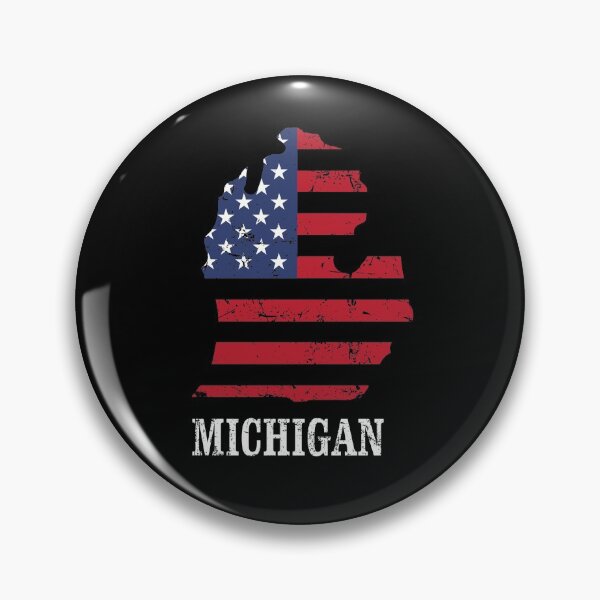Artikelvorschau, Michigan State, Staatsumriss mit verzweifelter USA-Flagge entworfen und verkauft von InkyJack.