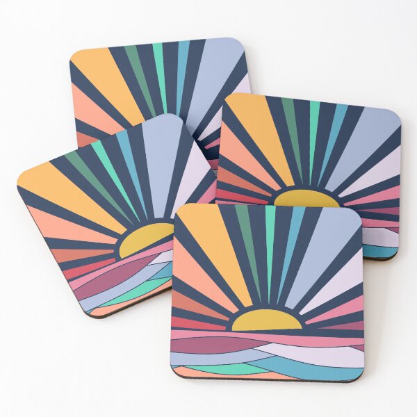 Item preview, Rainbow Sunrise Sunrays Vintage Boho Sunrise Waves designed and sold by Timeforplay.