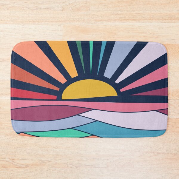 Item preview, Rainbow Sunrise Sunrays Vintage Boho Sunrise Waves designed and sold by Timeforplay.