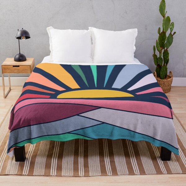 Item preview, Rainbow Sunrise Sunrays Vintage Boho Sunrise Waves designed and sold by Timeforplay.