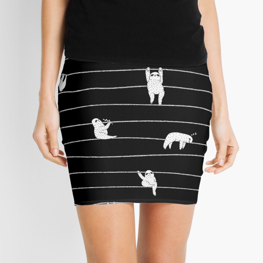 Sloth Stripe Mini Skirt