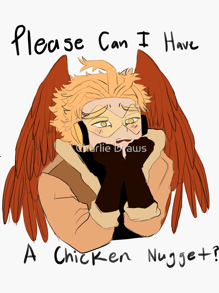 Pegatina «Hawks Chicken Nugget MHA / BNHA Diseño de arte gráfico» de Lottie1820 Redbubble