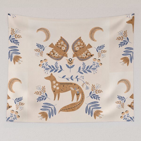 Item preview, Norwegian Folk Art | Scandinavian Folk Art | Modern Farmhouse | Swedish Folk Art | Woodland Animal | Nordic Wall Art designed and sold by Gallerisa.