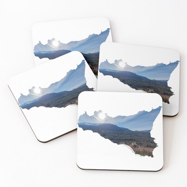 Item preview, Castelbuono in Sicily (Italy) - view from the old town to the mountains in the afternoon designed and sold by nabeArtist.