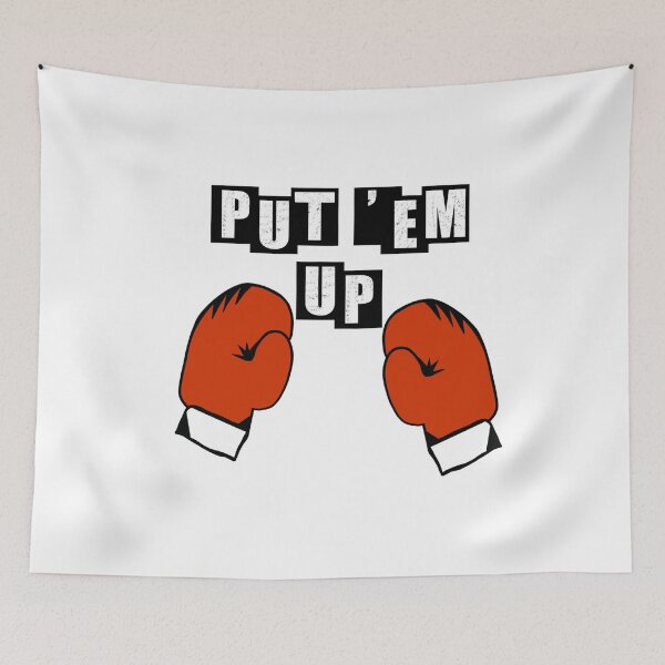 Item preview, Put'em Up - Red Gloves - White designed and sold by BusyMonkeys.