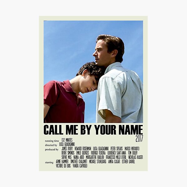 Call Me by Your Name Alternative Poster Art Movie Large (8) Photographic Print