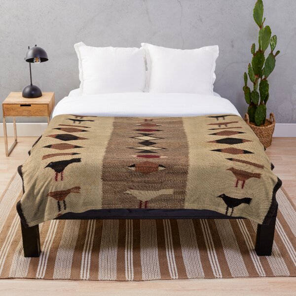 NAVAJO WEAVED PICTORAL ART ANIMAL FIGURES 1920 Throw Blanket