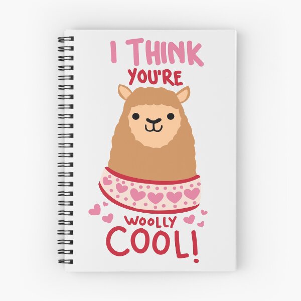 Artikelvorschau, Ich denke, Sie sind Woolly Cool Lustige süße Lama Valentinstag Wortspiel Geschenke entworfen und verkauft von MiscelChr.