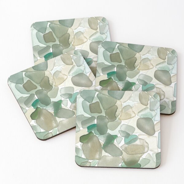 Item preview, Sea glass, green and white II (Photo: Sabine Braun) designed and sold by AmilysFriends.