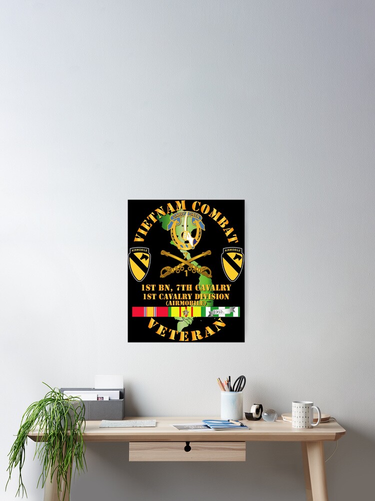 Armee Vietnam Kampf Kavallerie Veteran W 1 Bn 7 Cav Dui 1 Cav Div Poster Von Twix Redbubble