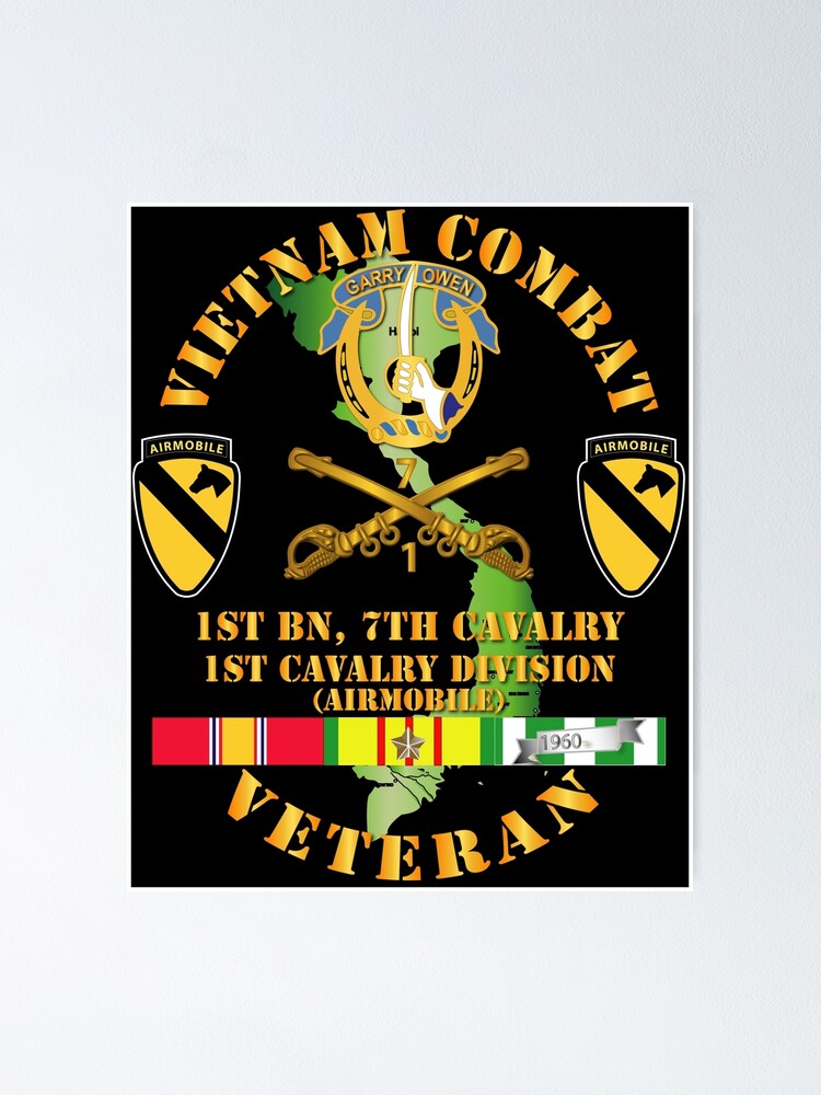 Armee Vietnam Kampf Kavallerie Veteran W 1 Bn 7 Cav Dui 1 Cav Div Poster Von Twix Redbubble