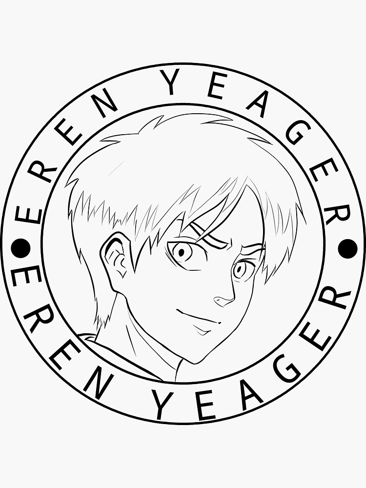 "Eren Yeager logo black version " Sticker for Sale by bylilimoon