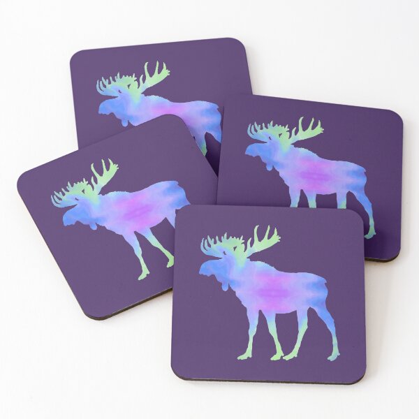Item preview, Blue Green Purple Galaxy Moose  designed and sold by FaithAndForest.