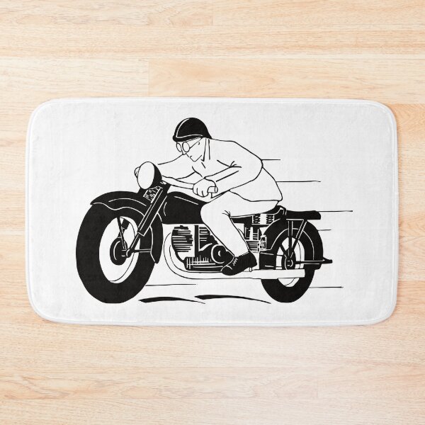 Item preview, Vintage Retro Black and White Motorcycle Rider Image designed and sold by Vintage-TM.