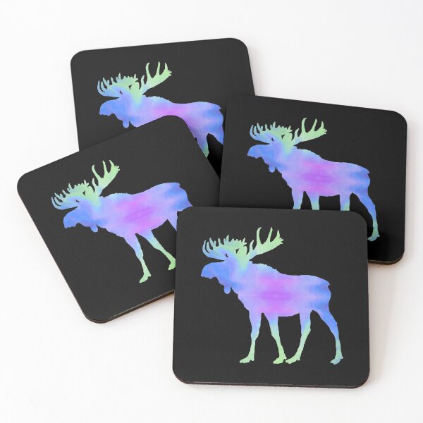 Item preview, Blue Green Purple Galaxy Moose V2 designed and sold by FaithAndForest.