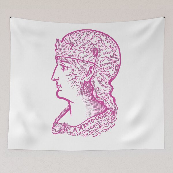 Item preview, Mento Chart Dr. Alesha Sivartha 1896 Phrenology HOT PINK designed and sold by PaperClothes.