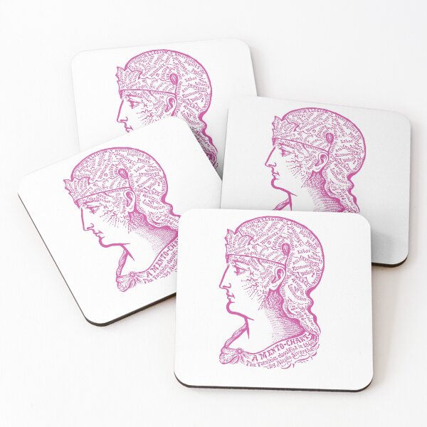 Item preview, Mento Chart Dr. Alesha Sivartha 1896 Phrenology HOT PINK designed and sold by PaperClothes.