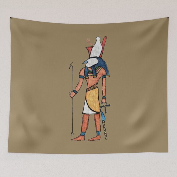 Item preview, Ancient Egyptian God Horus Watercolor Painting designed and sold by WatercolorStore.