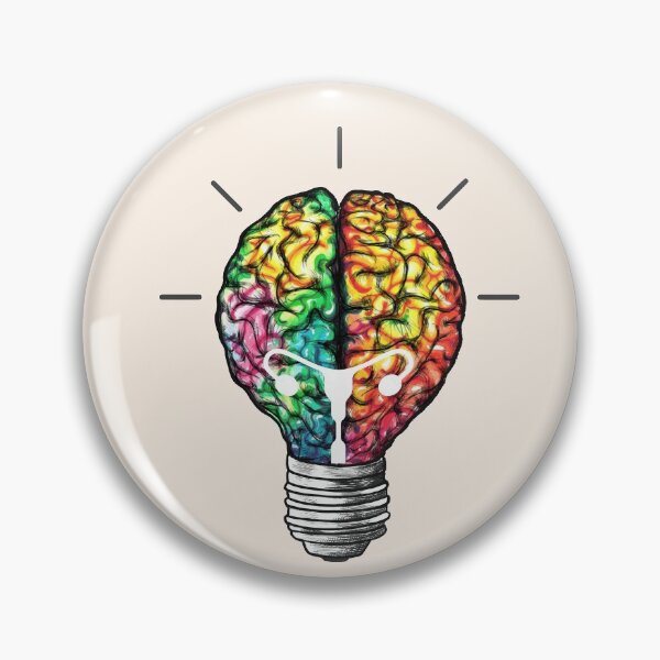 Item preview, Light bulb, colorful and illuminated brain of feminine creativity, luminous tubes in the light bulb designed and sold by Collagedream.