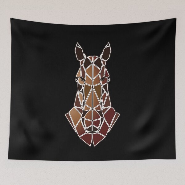 Item preview, Horse horse head polygon - Icelandic horse equestrian rider designed and sold by Lenny Stahl.