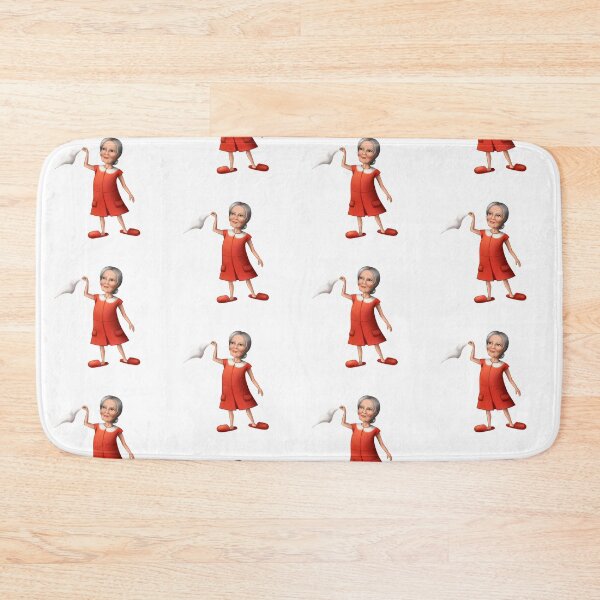 Item preview, a grandmother in a red dress waves a white handkerchief designed and sold by nataliavavilina.