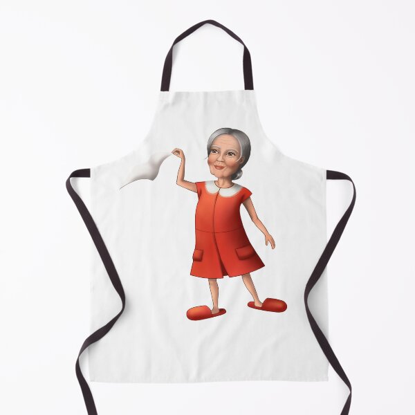 Item preview, a grandmother in a red dress waves a white handkerchief designed and sold by nataliavavilina.