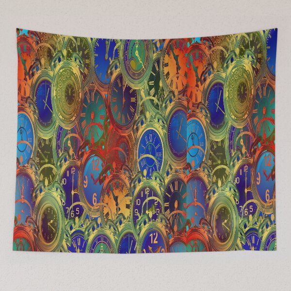 Item preview, colorful pattern clock designed and sold by Motivationftp.