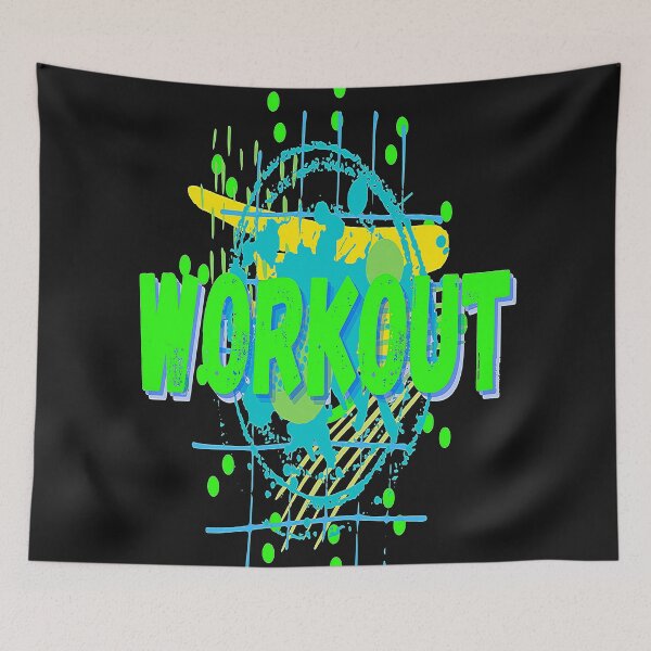 Item preview,  Arte Abstracto, Workout, Word on a psychedelic,abstract background pattern. designed and sold by Adri Barnard.