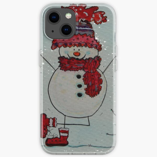 Happy snowman iPhone Soft Case