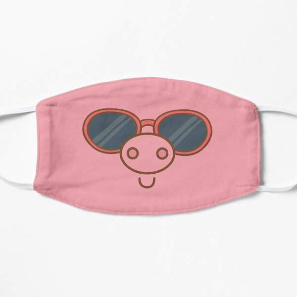 Piggy with sunglass swag Flat Mask