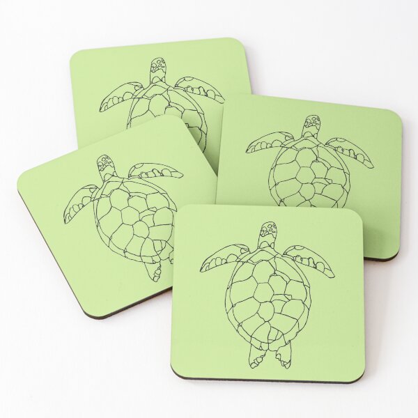 Item preview, minimalistic line art of a swimming ocean sea turtle from above designed and sold by The Red Shop.