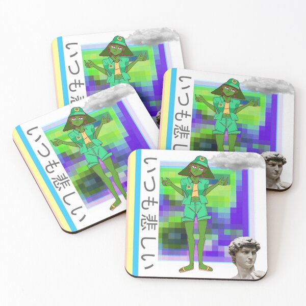 Item preview, aesthetic vaporware green cannabis girl designed and sold by mrgrinner101.