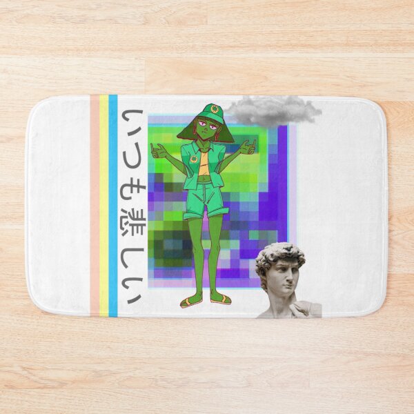 Item preview, aesthetic vaporware green cannabis girl designed and sold by mrgrinner101.